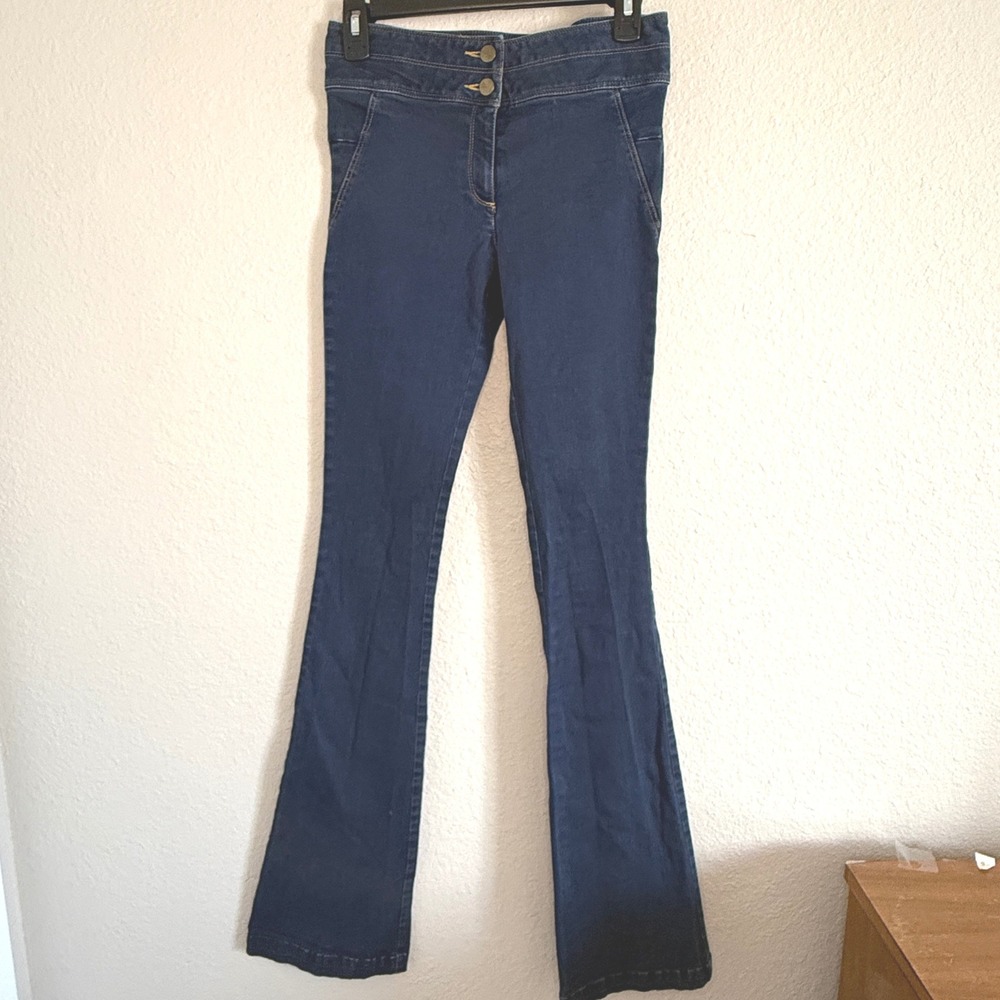Veronica Beard 28 Beverly Skinny Flare Low Rise Jeans‎ Dark Wash Capsule USA